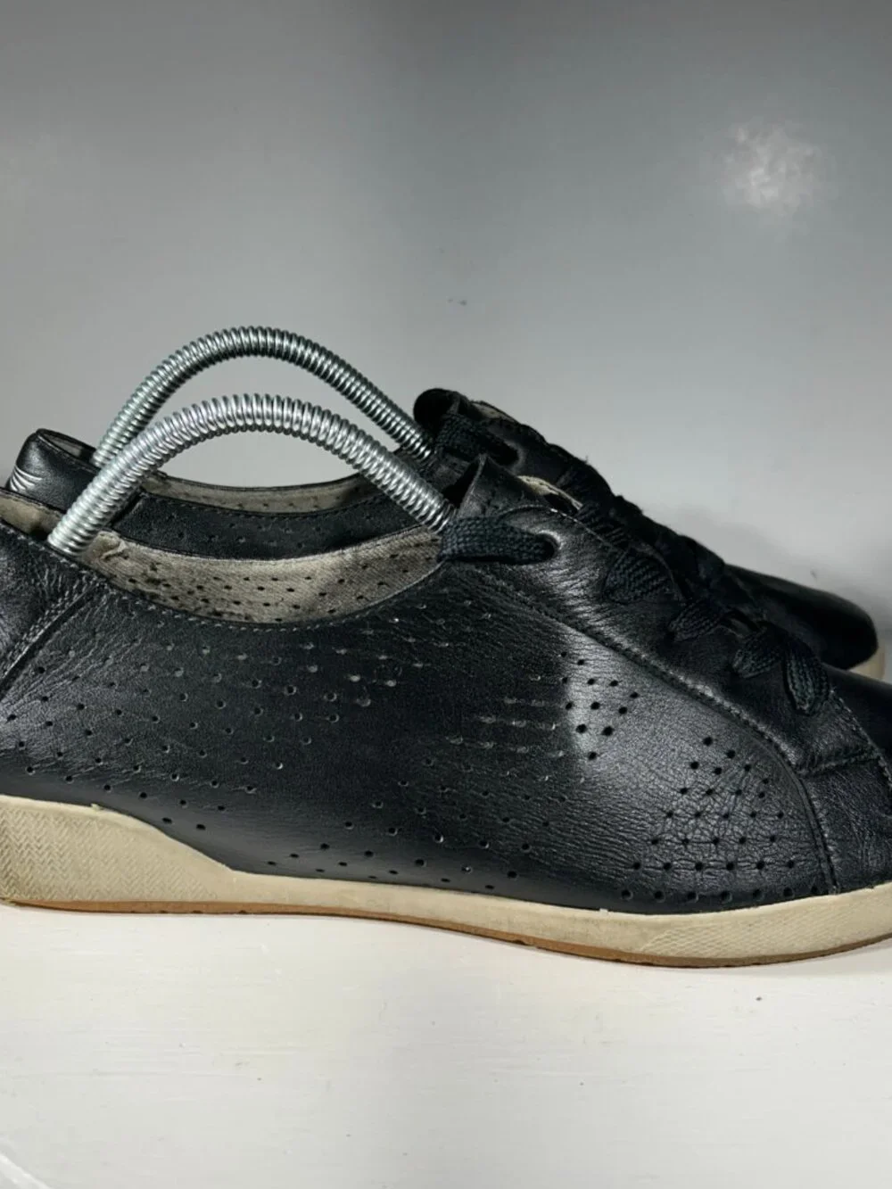 Dansko Womens Perforated Leather Shoes Sneakers Size 11 EU 42 Black Lace Up